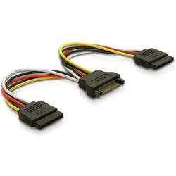 DeLOCK Cable Power SATA 15pin <gt/> 2x SATA HDD – straight 15pin SATA 2x SATA kabeladapter/verloopstukje